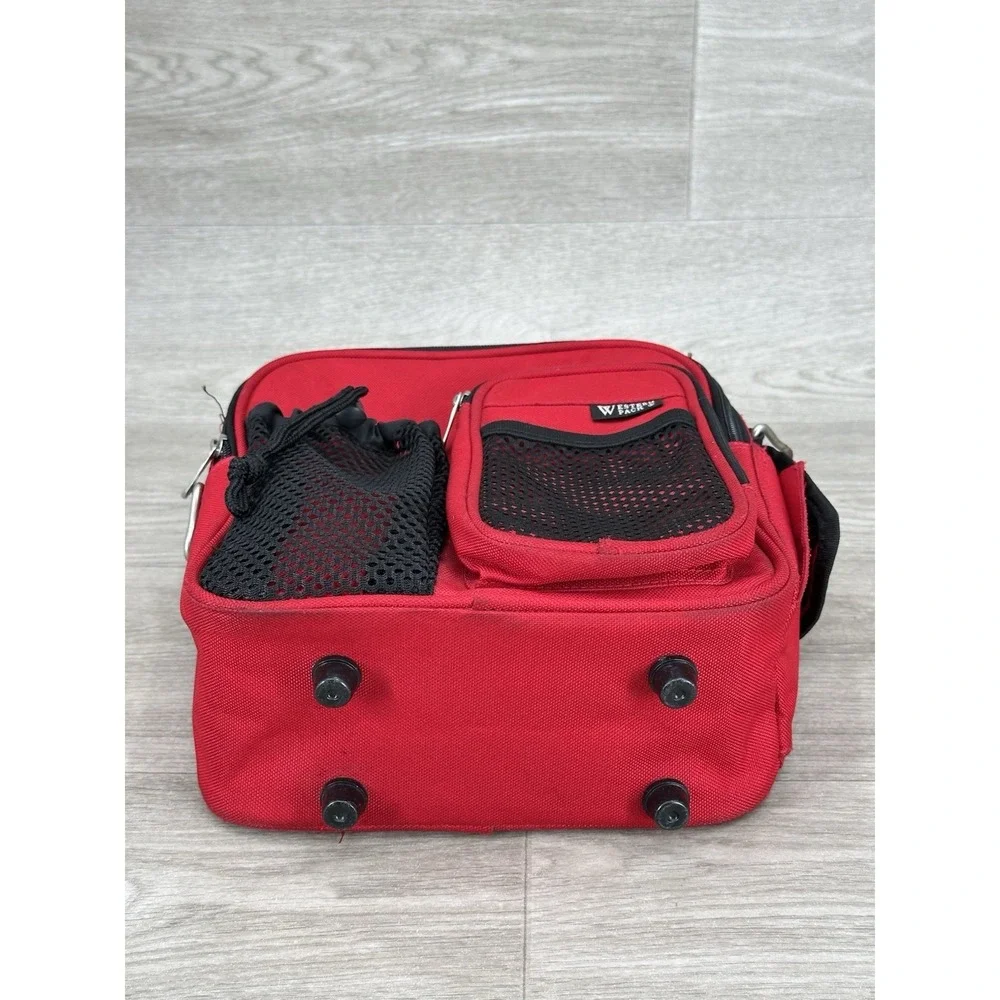 Western Pack Red Black Utility Bag Travel Organizer Lunch Box Style